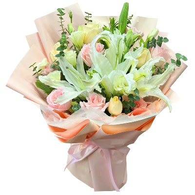 随州10朵玫瑰百合混搭，爱是难忘时刻